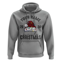 Personalized Christmas Family Hoodie Custom Name Family Christmas 2024 Santa Hat