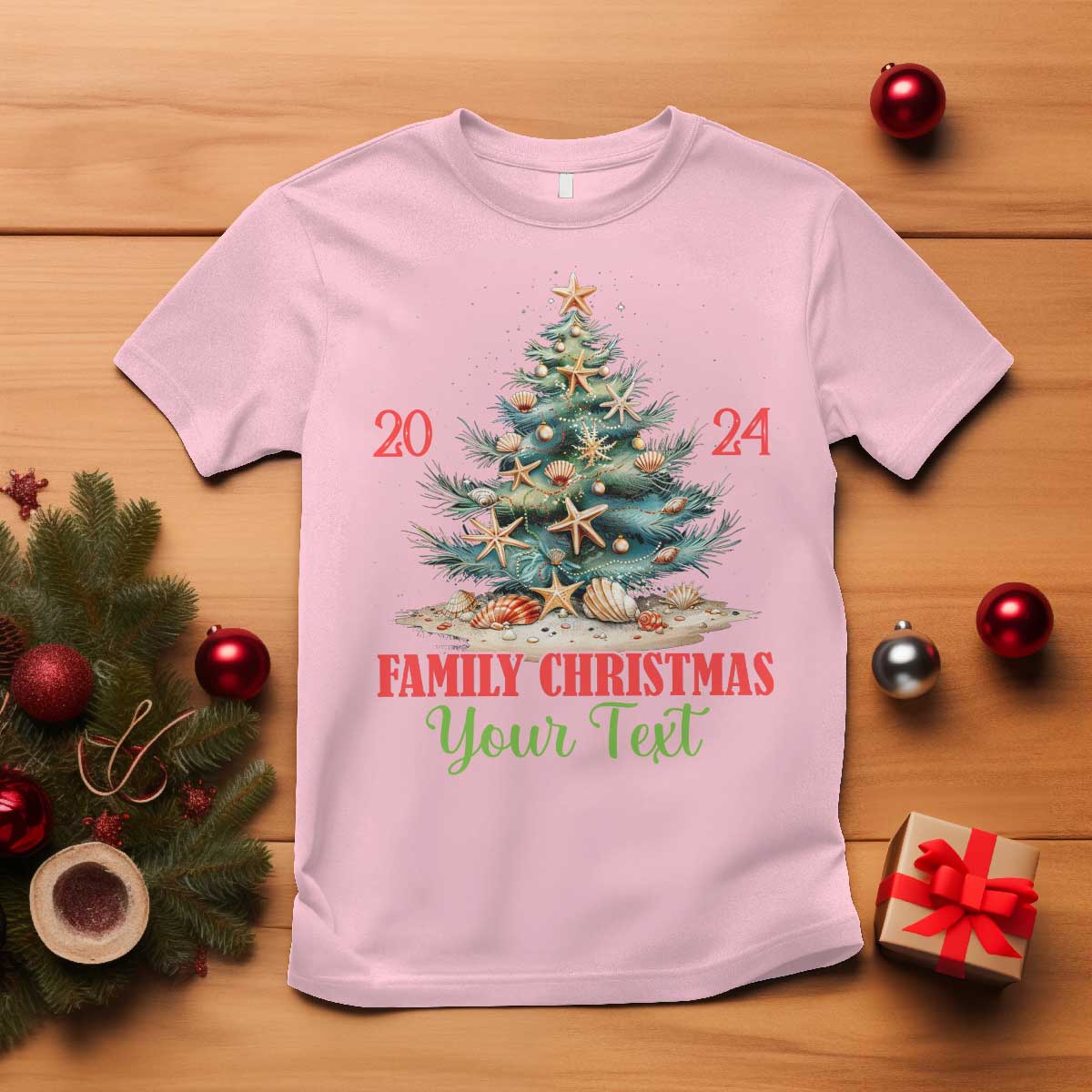 Personalized Christmas Family In Hawaii T Shirt Custom Name Family Christmas 2024 Sea Christmas Tree - Wonder Print Shop