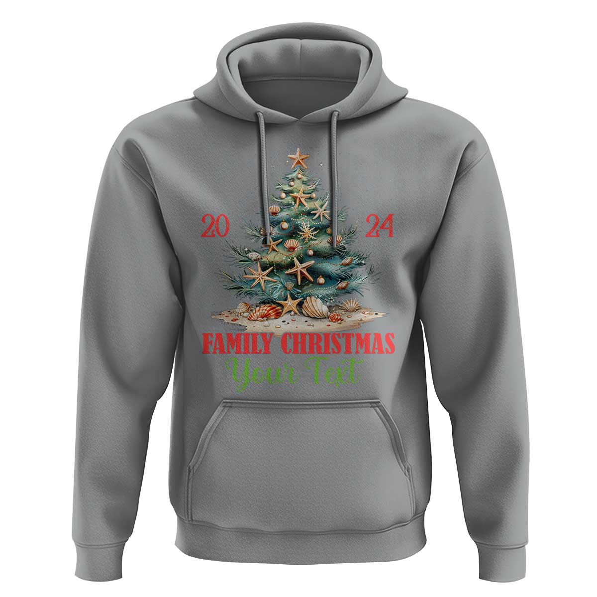 Personalized Christmas Family In Hawaii Hoodie Custom Name Family Christmas 2024 Sea Christmas Tree