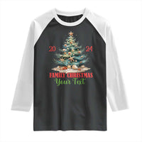 Personalized Christmas Family In Hawaii Raglan Shirt Custom Name Family Christmas 2024 Sea Christmas Tree - Wonder Print Shop