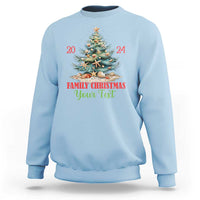 Personalized Christmas Family In Hawaii Sweatshirt Custom Name Family Christmas 2024 Sea Christmas Tree - Wonder Print Shop