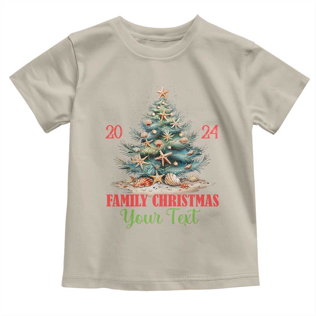 Personalized Christmas Family In Hawaii Toddler T Shirt Custom Name Family Christmas 2024 Sea Christmas Tree