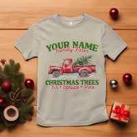 Personalized Christmas Family T Shirt Custom Name Family Farm Christmas Trees Vintage Truck - Wonder Print Shop