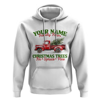 Personalized Christmas Family Hoodie Custom Name Family Farm Christmas Trees Vintage Truck