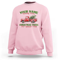 Personalized Christmas Family Sweatshirt Custom Name Family Farm Christmas Trees Vintage Truck - Wonder Print Shop