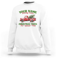 Personalized Christmas Family Sweatshirt Custom Name Family Farm Christmas Trees Vintage Truck - Wonder Print Shop