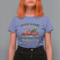 Personalized Christmas Family T Shirt For Women Custom Name Family Farm Christmas Trees Vintage Truck - Wonder Print Shop
