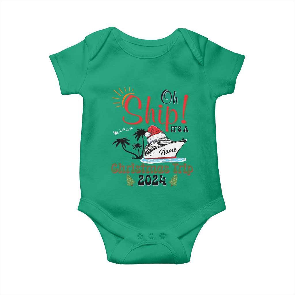 Personalized Christmas Trip Baby Onesie Custom Name Oh Ship It's A Christmas Trip 2024 Ship