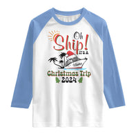Personalized Christmas Trip Raglan Shirt Custom Name Oh Ship It's A Christmas Trip 2024 Ship - Wonder Print Shop