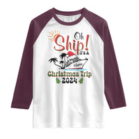 Personalized Christmas Trip Raglan Shirt Custom Name Oh Ship It's A Christmas Trip 2024 Ship - Wonder Print Shop