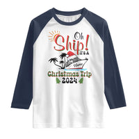 Personalized Christmas Trip Raglan Shirt Custom Name Oh Ship It's A Christmas Trip 2024 Ship - Wonder Print Shop