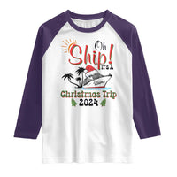 Personalized Christmas Trip Raglan Shirt Custom Name Oh Ship It's A Christmas Trip 2024 Ship - Wonder Print Shop