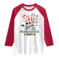 Personalized Christmas Trip Raglan Shirt Custom Name Oh Ship It's A Christmas Trip 2024 Ship - Wonder Print Shop