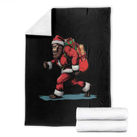 Funny Christmas Santa Bigfoot Throw Blanket Xmas Sasquatch - Wonder Print Shop