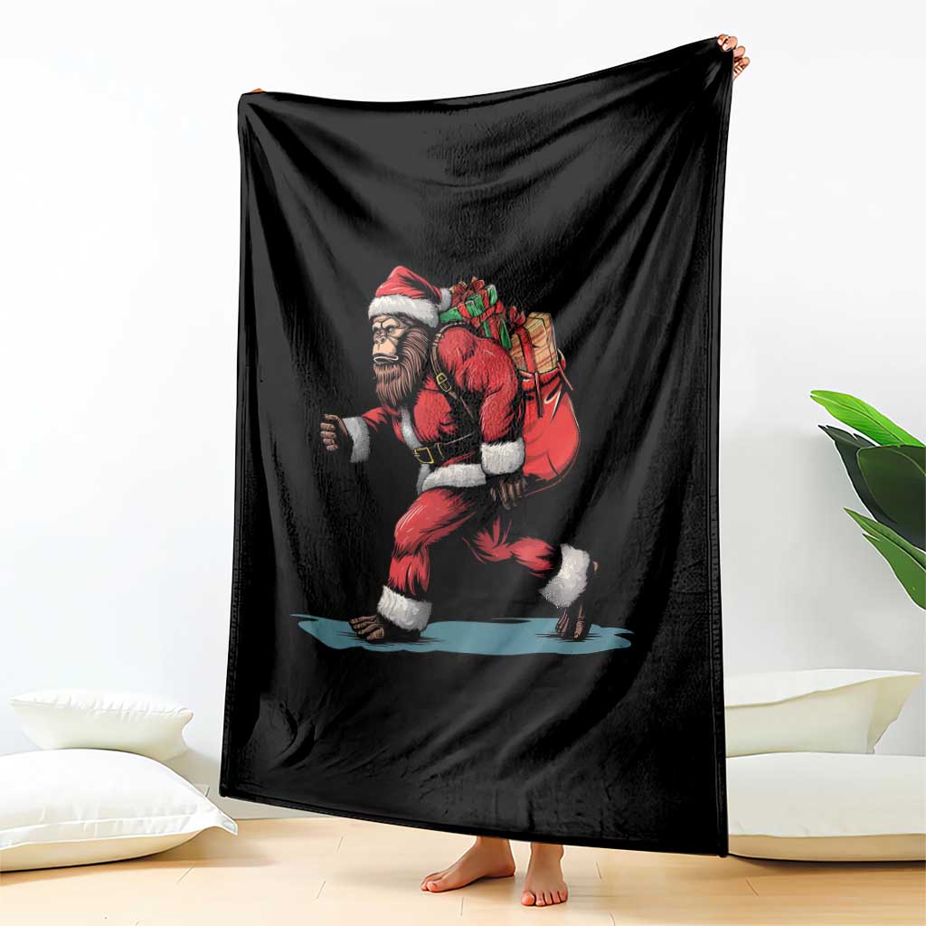 Funny Christmas Santa Bigfoot Throw Blanket Xmas Sasquatch - Wonder Print Shop