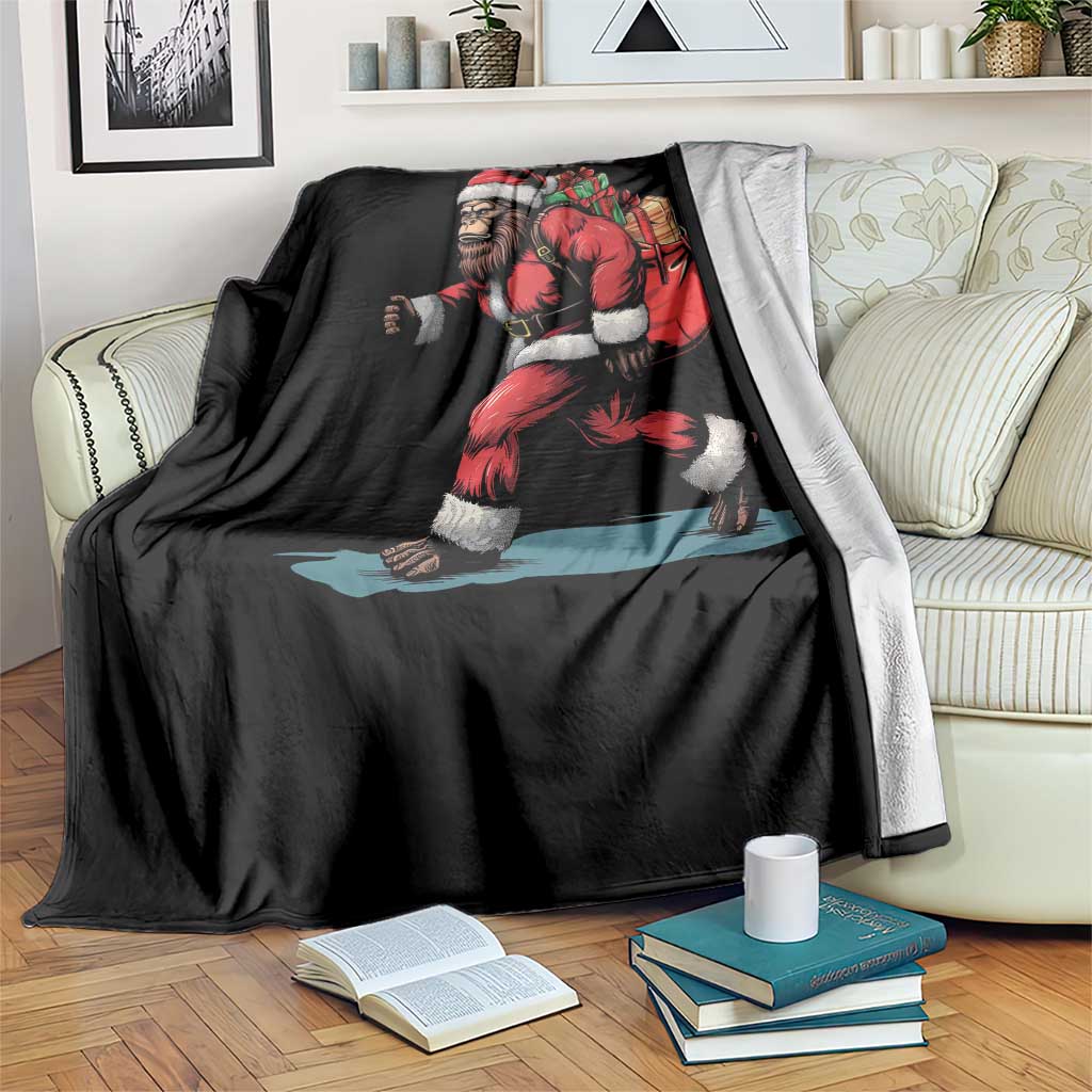 Funny Christmas Santa Bigfoot Throw Blanket Xmas Sasquatch - Wonder Print Shop