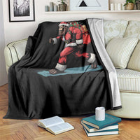 Funny Christmas Santa Bigfoot Throw Blanket Xmas Sasquatch - Wonder Print Shop