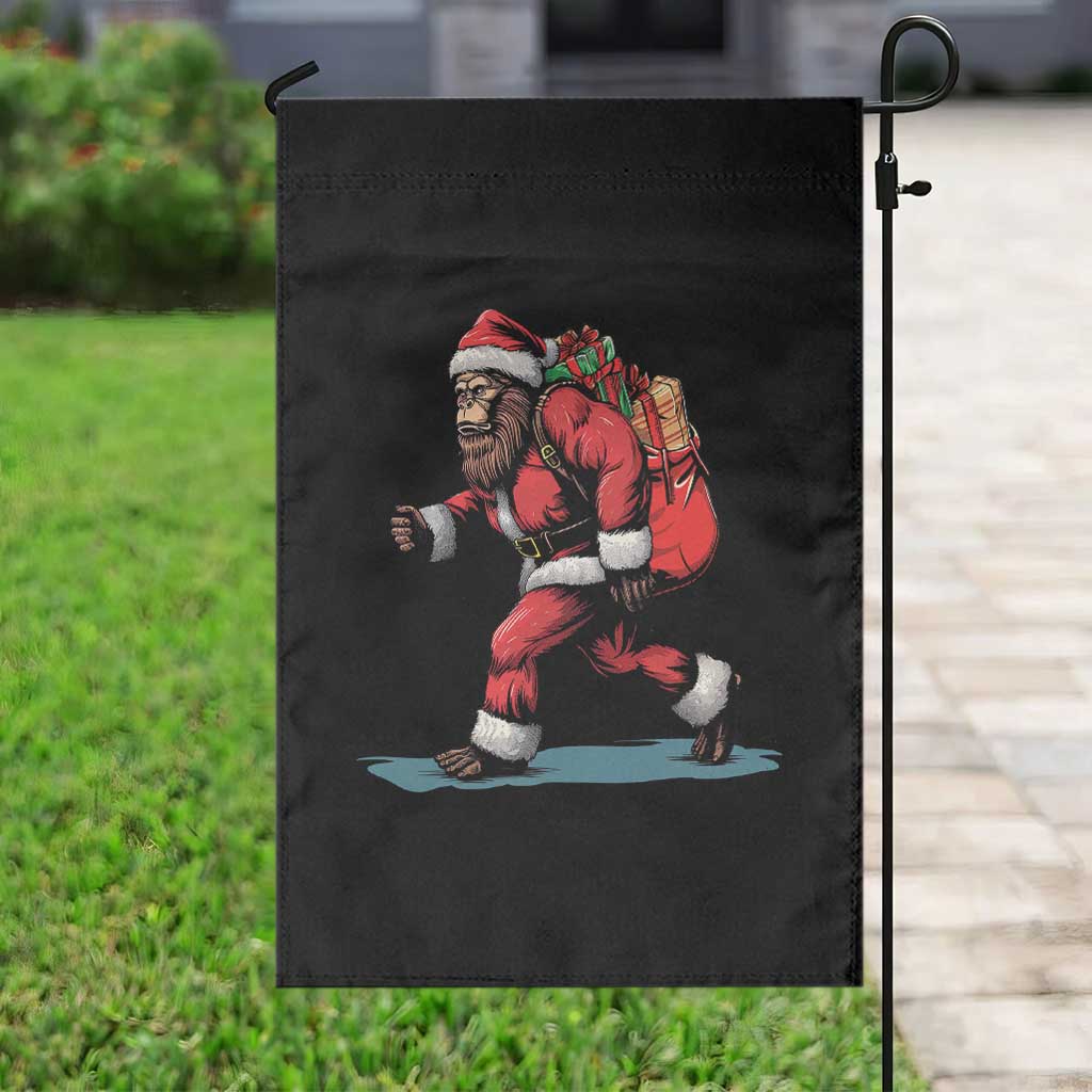 Funny Christmas Santa Bigfoot Garden Flag Xmas Sasquatch - Wonder Print Shop