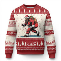 Funny Xmas Santa Bigfoot Ugly Christmas Sweater Xmas Sasquatch - Wonder Print Shop