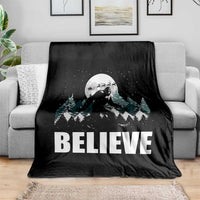 Funny Christmas Bigfoot Throw Blanket Believe Santa Sasquatch Snow - Wonder Print Shop