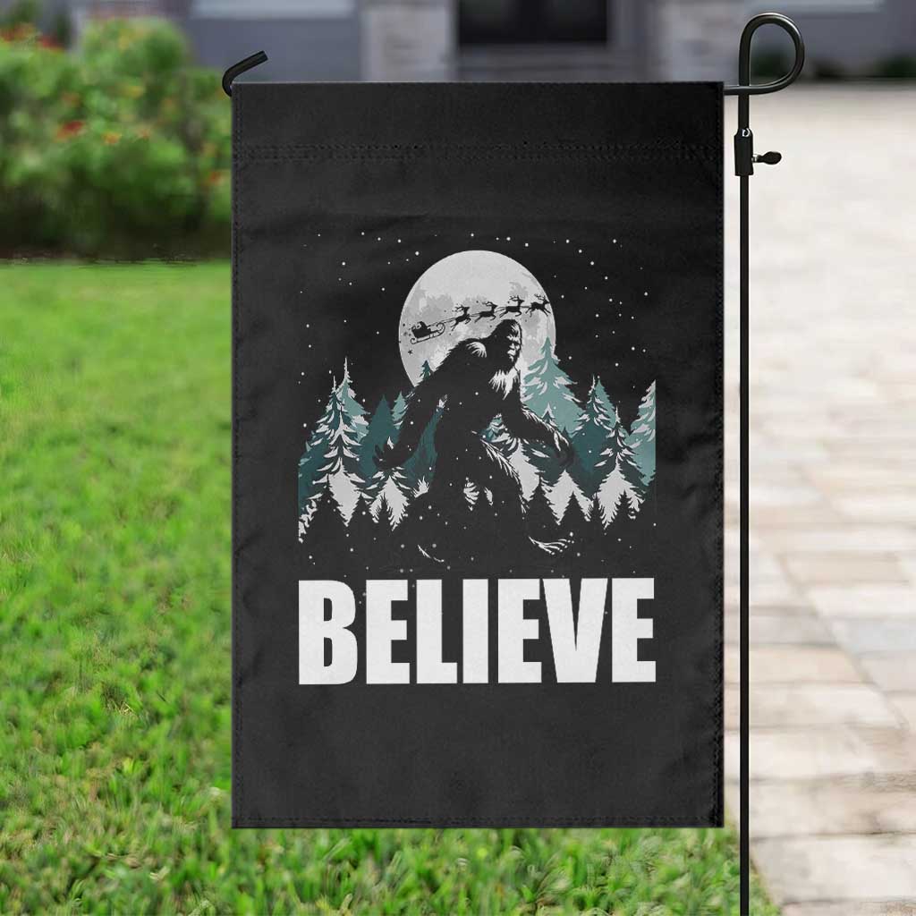 Funny Christmas Bigfoot Garden Flag Believe Santa Sasquatch Snow - Wonder Print Shop
