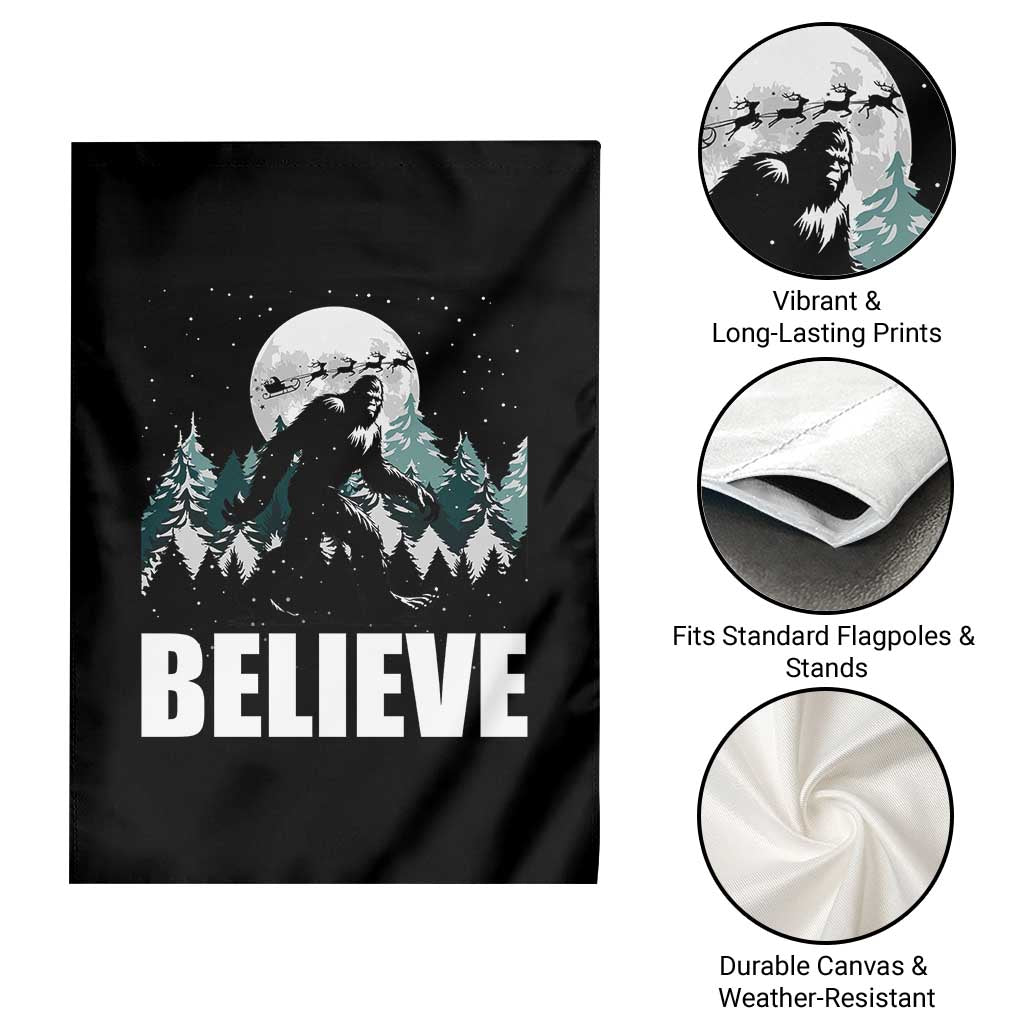 Funny Christmas Bigfoot Garden Flag Believe Santa Sasquatch Snow - Wonder Print Shop