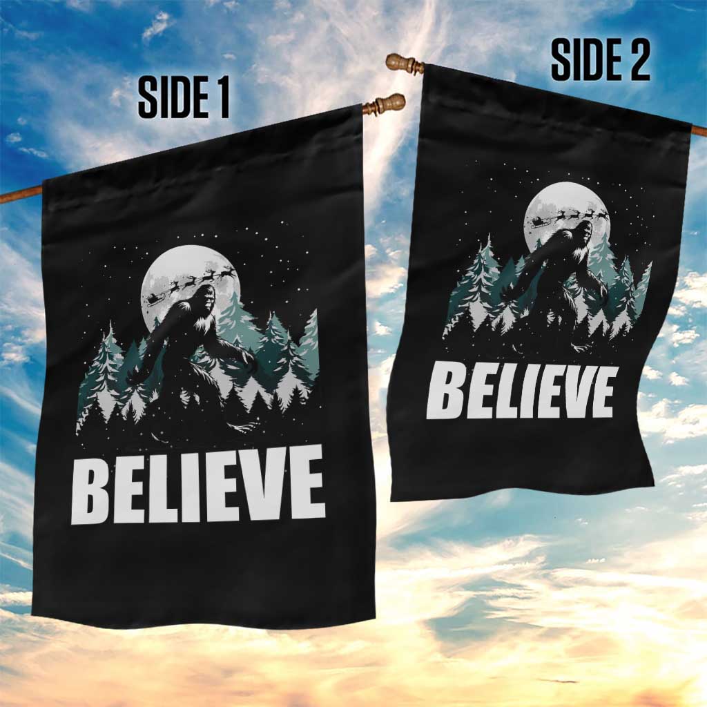 Funny Christmas Bigfoot Garden Flag Believe Santa Sasquatch Snow - Wonder Print Shop