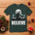 Funny Christmas Bigfoot T Shirt Believe Santa Sasquatch Snow - Wonder Print Shop