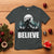 Funny Christmas Bigfoot T Shirt Believe Santa Sasquatch Snow - Wonder Print Shop