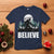 Funny Christmas Bigfoot T Shirt Believe Santa Sasquatch Snow - Wonder Print Shop