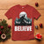 Funny Christmas Bigfoot T Shirt Believe Santa Sasquatch Snow - Wonder Print Shop