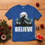 Funny Christmas Bigfoot T Shirt Believe Santa Sasquatch Snow - Wonder Print Shop
