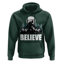 Funny Christmas Bigfoot Hoodie Believe Santa Sasquatch Snow