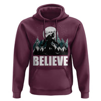 Funny Christmas Bigfoot Hoodie Believe Santa Sasquatch Snow