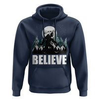 Funny Christmas Bigfoot Hoodie Believe Santa Sasquatch Snow