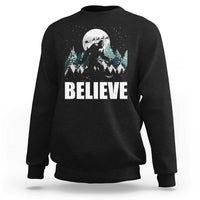 Funny Christmas Bigfoot Sweatshirt Believe Santa Sasquatch Snow - Wonder Print Shop