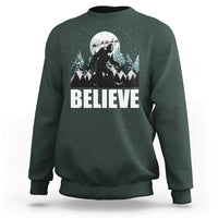 Funny Christmas Bigfoot Sweatshirt Believe Santa Sasquatch Snow - Wonder Print Shop
