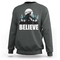 Funny Christmas Bigfoot Sweatshirt Believe Santa Sasquatch Snow - Wonder Print Shop
