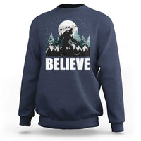 Funny Christmas Bigfoot Sweatshirt Believe Santa Sasquatch Snow - Wonder Print Shop