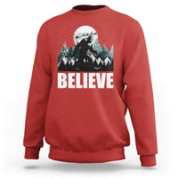 Funny Christmas Bigfoot Sweatshirt Believe Santa Sasquatch Snow - Wonder Print Shop