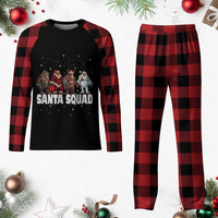 Funny Xmas Bigfoot Plaid Pajama Set Santa Squad Sasquatch Cosplay Elf Santa Snowman - Wonder Print Shop
