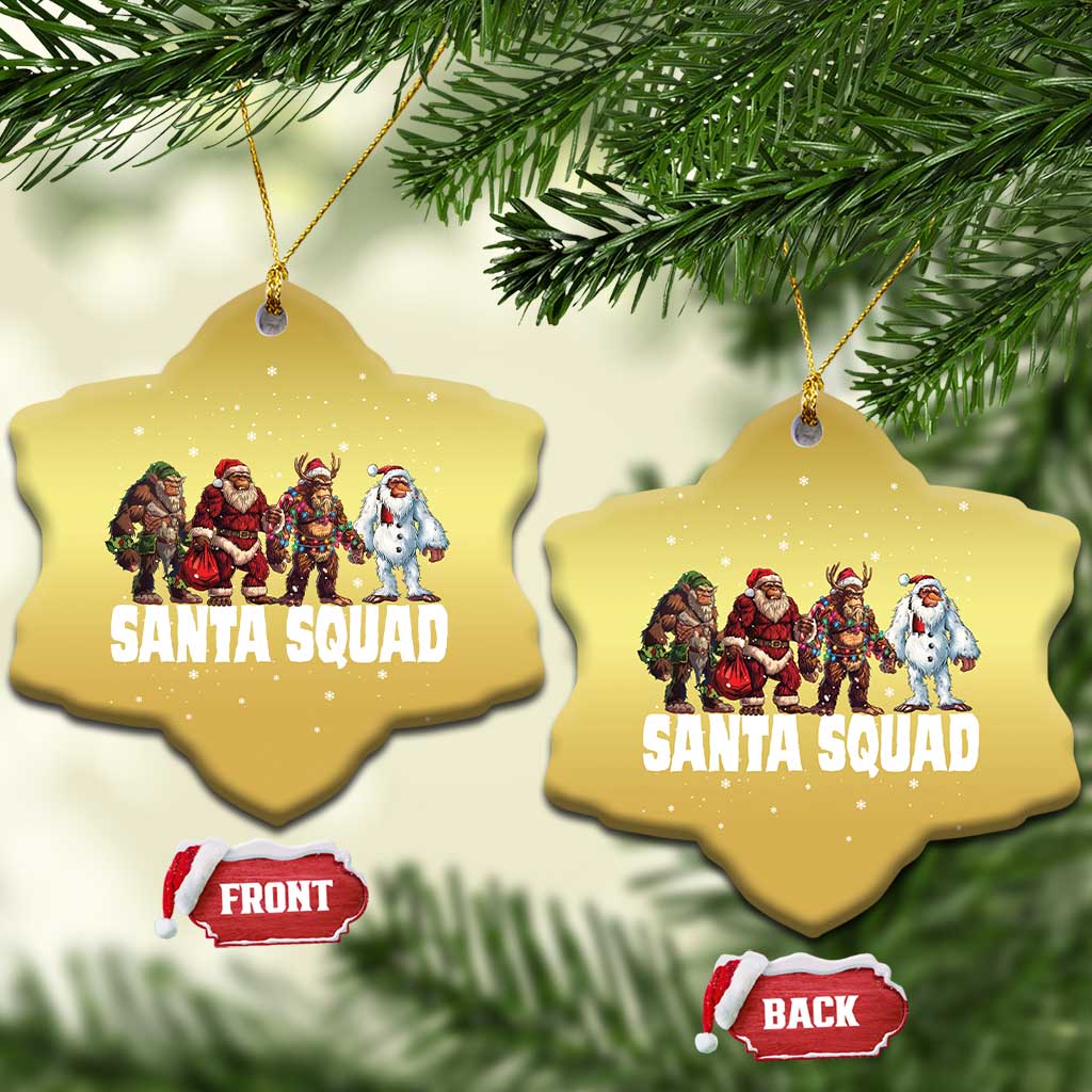 Funny Xmas Bigfoot Christmas Ornament Santa Squad Sasquatch Cosplay Elf Santa Snowman - Wonder Print Shop