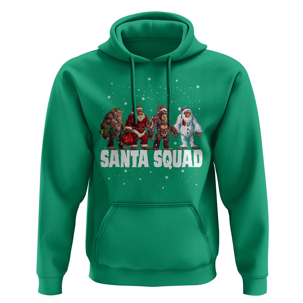 Funny Christmas Bigfoot Hoodie Santa Squad Sasquatch Cosplay Elf Santa Snowman