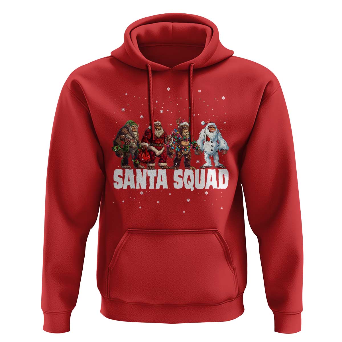 Funny Christmas Bigfoot Hoodie Santa Squad Sasquatch Cosplay Elf Santa Snowman