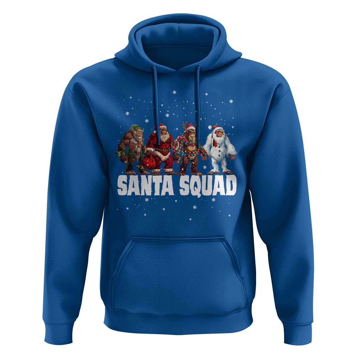 Funny Christmas Bigfoot Hoodie Santa Squad Sasquatch Cosplay Elf Santa Snowman