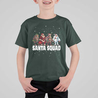 Funny Christmas Bigfoot T Shirt For Kid Santa Squad Sasquatch Cosplay Elf Santa Snowman - Wonder Print Shop
