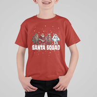 Funny Christmas Bigfoot T Shirt For Kid Santa Squad Sasquatch Cosplay Elf Santa Snowman - Wonder Print Shop