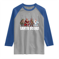 Funny Christmas Bigfoot Raglan Shirt Santa Squad Sasquatch Cosplay Elf Santa Snowman - Wonder Print Shop
