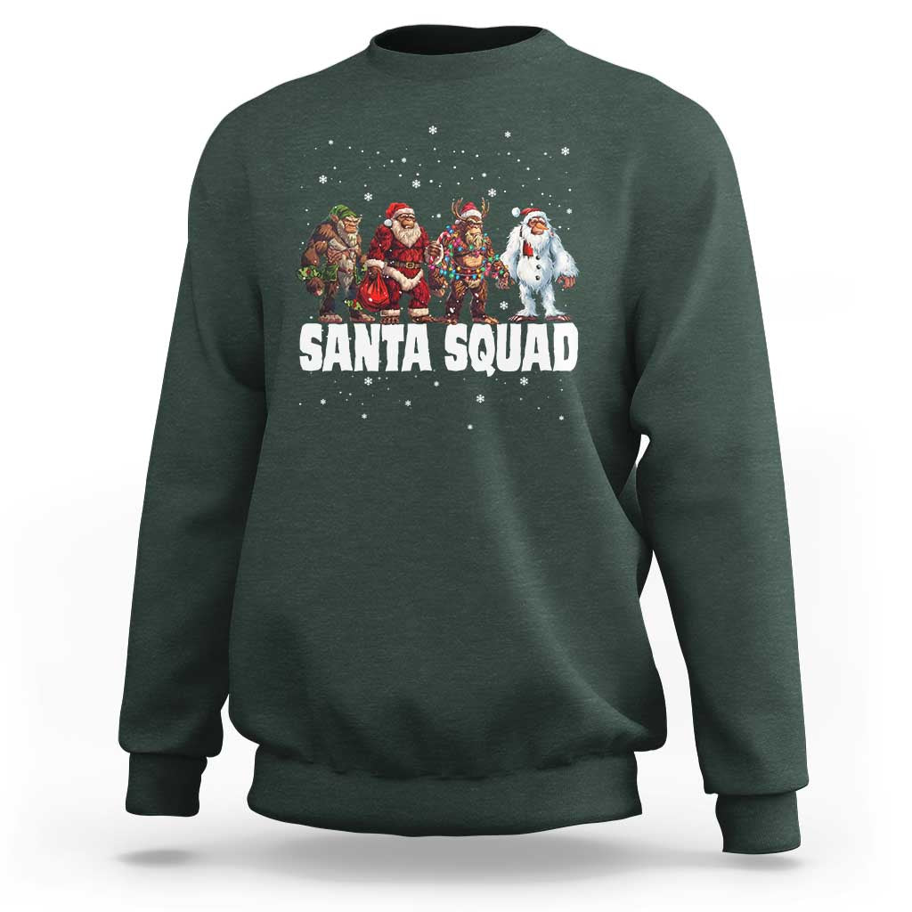 Funny Christmas Bigfoot Sweatshirt Santa Squad Sasquatch Cosplay Elf Santa Snowman - Wonder Print Shop