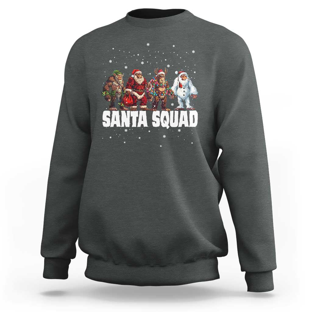 Funny Christmas Bigfoot Sweatshirt Santa Squad Sasquatch Cosplay Elf Santa Snowman - Wonder Print Shop